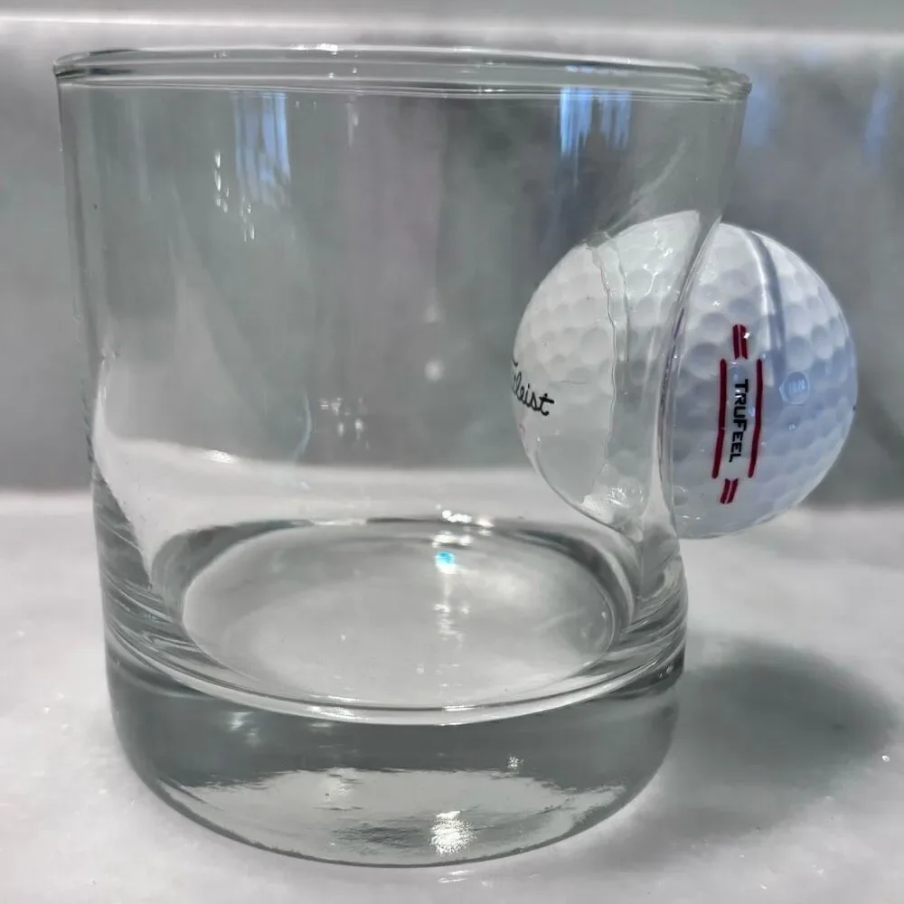 NWT Benshot Titleist Golf Ball Rocks Whiskey Glass Bar Drink Clear 11oz